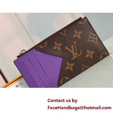 Louis Vuitton Monogram Canvas Coin Card Holder M82914 Purple 2024