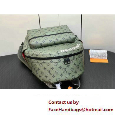 Louis Vuitton Monogram Canvas Discovery Backpack PM Bag M46802 Khaki Green/Vermillion Red 2023