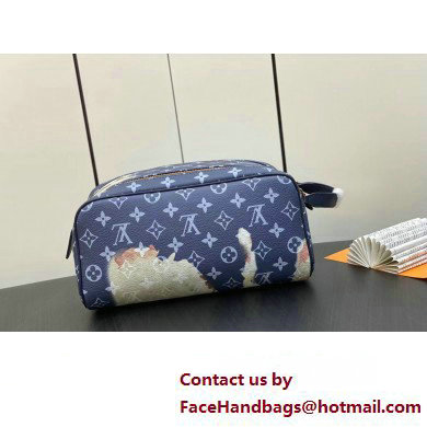 Louis Vuitton Monogram Canvas Dopp Kit Toilet Pouch Bag M46696 Blue 2023