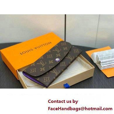 Louis Vuitton Monogram Canvas Emilie Wallet Purple 2024