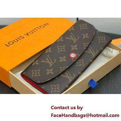 Louis Vuitton Monogram Canvas Emilie Wallet Red 2024