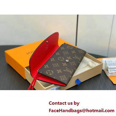 Louis Vuitton Monogram Canvas Emilie Wallet Red 2024