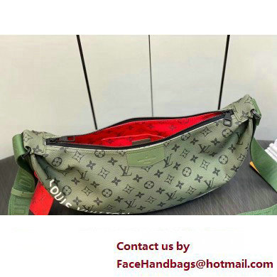 Louis Vuitton Monogram Canvas Hamac Bag M23779 Khaki Green/Vermillion Red 2023