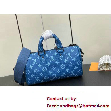 Louis Vuitton Monogram Canvas Keepall Bandouliere 25 Bag M46803 Atlantic Blue 2023