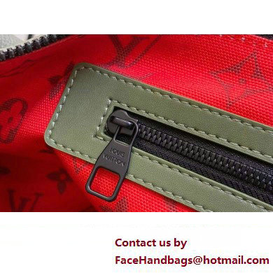 Louis Vuitton Monogram Canvas Keepall Bandouliere 45 Bag M23962 Khaki Green/Vermillion Red 2023