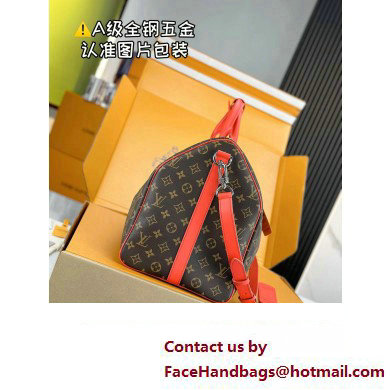 Louis Vuitton Monogram Canvas Keepall Bandouliere 50 Bag M46769 Red 2024