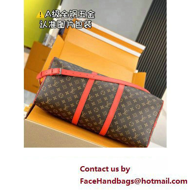 Louis Vuitton Monogram Canvas Keepall Bandouliere 50 Bag M46769 Red 2024