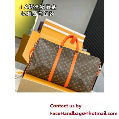 Louis Vuitton Monogram Canvas Keepall Bandouliere 50 Bag M46770 Orange 2024