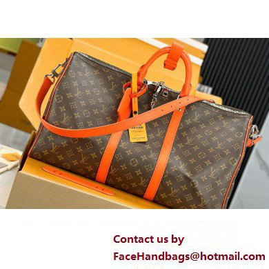 Louis Vuitton Monogram Canvas Keepall Bandouliere 50 Bag M46770 Orange 2024