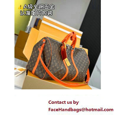 Louis Vuitton Monogram Canvas Keepall Bandouliere 50 Bag M46770 Orange 2024