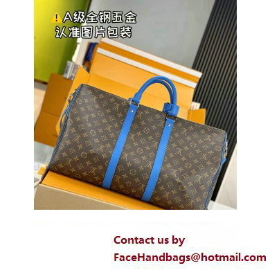 Louis Vuitton Monogram Canvas Keepall Bandouliere 50 Bag M46772 Blue 2024