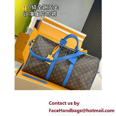 Louis Vuitton Monogram Canvas Keepall Bandouliere 50 Bag M46772 Blue 2024