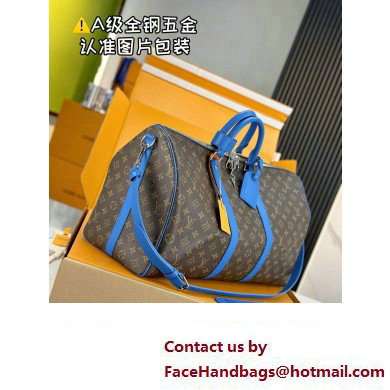 Louis Vuitton Monogram Canvas Keepall Bandouliere 50 Bag M46772 Blue 2024