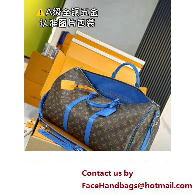 Louis Vuitton Monogram Canvas Keepall Bandouliere 50 Bag M46772 Blue 2024