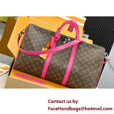 Louis Vuitton Monogram Canvas Keepall Bandouliere 50 Bag M46773 Fuchsia 2024 - Click Image to Close