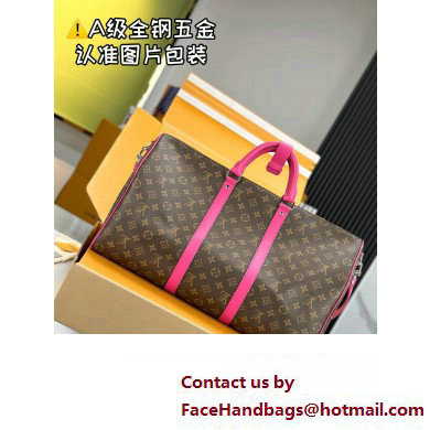 Louis Vuitton Monogram Canvas Keepall Bandouliere 50 Bag M46773 Fuchsia 2024