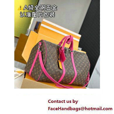 Louis Vuitton Monogram Canvas Keepall Bandouliere 50 Bag M46773 Fuchsia 2024