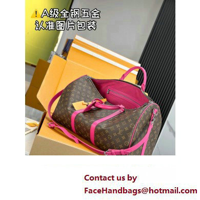 Louis Vuitton Monogram Canvas Keepall Bandouliere 50 Bag M46773 Fuchsia 2024