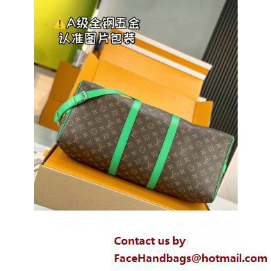 Louis Vuitton Monogram Canvas Keepall Bandouliere 50 Bag M46774 Green 2024