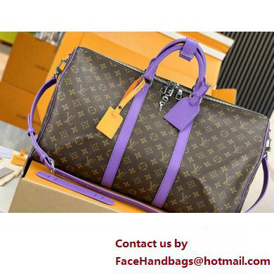 Louis Vuitton Monogram Canvas Keepall Bandouliere 50 Bag M46775 Purple 2024