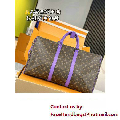 Louis Vuitton Monogram Canvas Keepall Bandouliere 50 Bag M46775 Purple 2024