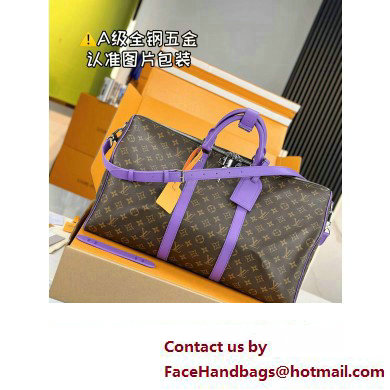 Louis Vuitton Monogram Canvas Keepall Bandouliere 50 Bag M46775 Purple 2024