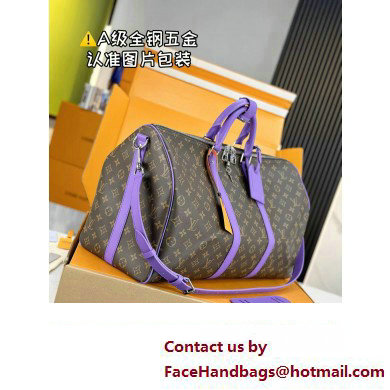 Louis Vuitton Monogram Canvas Keepall Bandouliere 50 Bag M46775 Purple 2024