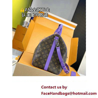 Louis Vuitton Monogram Canvas Keepall Bandouliere 50 Bag M46775 Purple 2024