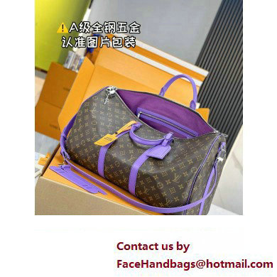 Louis Vuitton Monogram Canvas Keepall Bandouliere 50 Bag M46775 Purple 2024