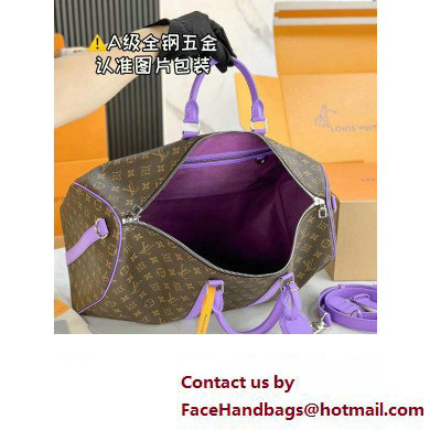 Louis Vuitton Monogram Canvas Keepall Bandouliere 50 Bag M46775 Purple 2024