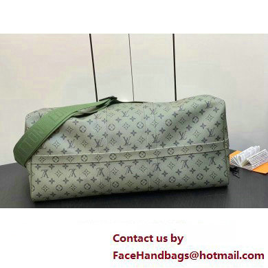 Louis Vuitton Monogram Canvas Keepall Bandouliere 55 Bag M23963 Khaki Green/Vermillion Red 2023