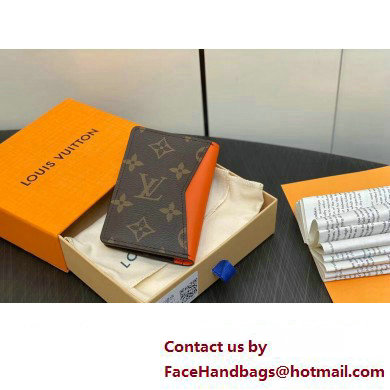 Louis Vuitton Monogram Canvas Pocket Organizer Wallet Orange 2024