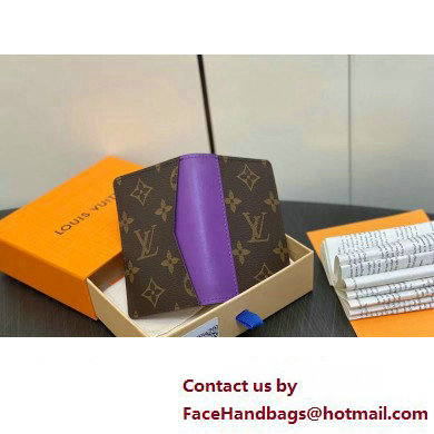 Louis Vuitton Monogram Canvas Pocket Organizer Wallet Purple 2024