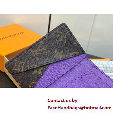 Louis Vuitton Monogram Canvas Pocket Organizer Wallet Purple 2024