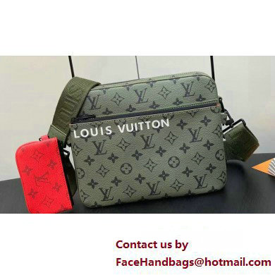 Louis Vuitton Monogram Canvas Trio Messenger Bag M23783 Khaki Green/Vermillion Red 2023