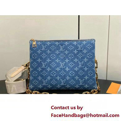 Louis Vuitton Monogram Denim Coussin PM Bag M24564 Blue New LV Remix 2024