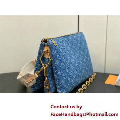 Louis Vuitton Monogram Denim Coussin PM Bag M24564 Blue New LV Remix 2024