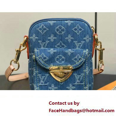 Louis Vuitton Monogram Denim Fairfax Pochette Bag M82948 Blue New LV Remix 2024