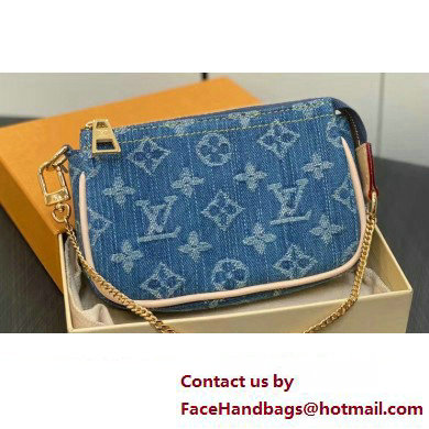 Louis Vuitton Monogram Denim Mini Pochette Accessoires M82960 Blue 2024