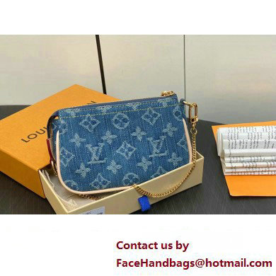 Louis Vuitton Monogram Denim Mini Pochette Accessoires M82960 Blue 2024