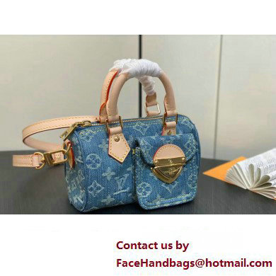 Louis Vuitton Monogram Denim Nano Speedy Bag M82950 Blue DIGITAL EXCLUSIVE 2024