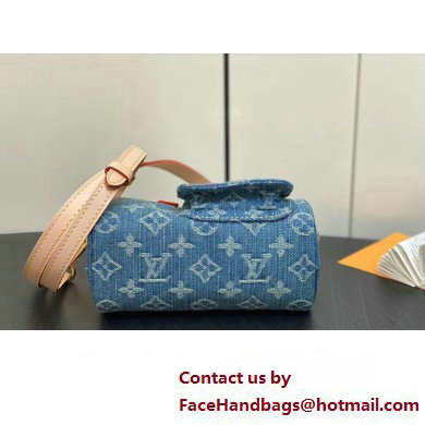 Louis Vuitton Monogram Denim Nano Speedy Bag M82950 Blue DIGITAL EXCLUSIVE 2024