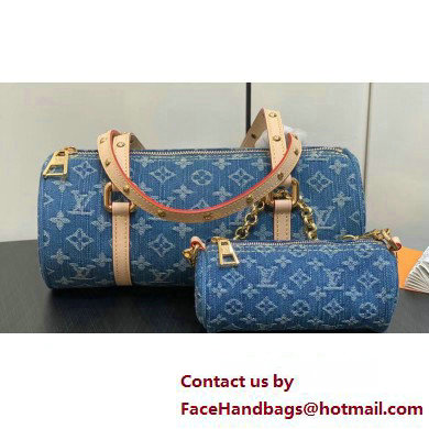 Louis Vuitton Monogram Denim Papillon Bag M46830 Blue New LV Remix 2024