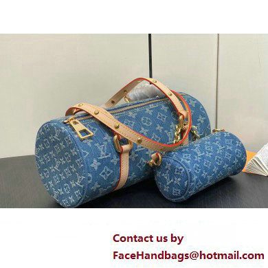 Louis Vuitton Monogram Denim Papillon Bag M46830 Blue New LV Remix 2024