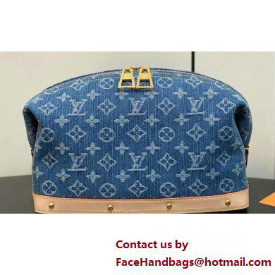 Louis Vuitton Monogram Denim Pochette Cosmetique GM Bag M24317 Blue New LV Remix 2024