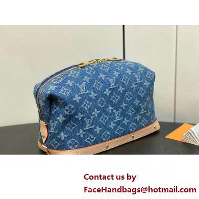 Louis Vuitton Monogram Denim Pochette Cosmetique GM Bag M24317 Blue New LV Remix 2024