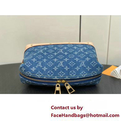 Louis Vuitton Monogram Denim Pochette Cosmetique GM Bag M24317 Blue New LV Remix 2024