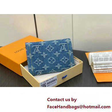 Louis Vuitton Monogram Denim Victorine Wallet M82959 Blue 2024