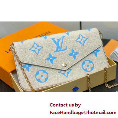 Louis Vuitton Monogram Empreinte Felicie Pochette Bag M83025 White/Blue 2024