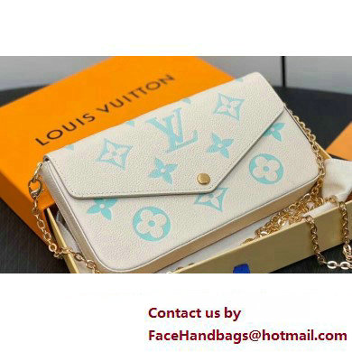 Louis Vuitton Monogram Empreinte Felicie Pochette Bag M83025 White/Green 2024 - Click Image to Close